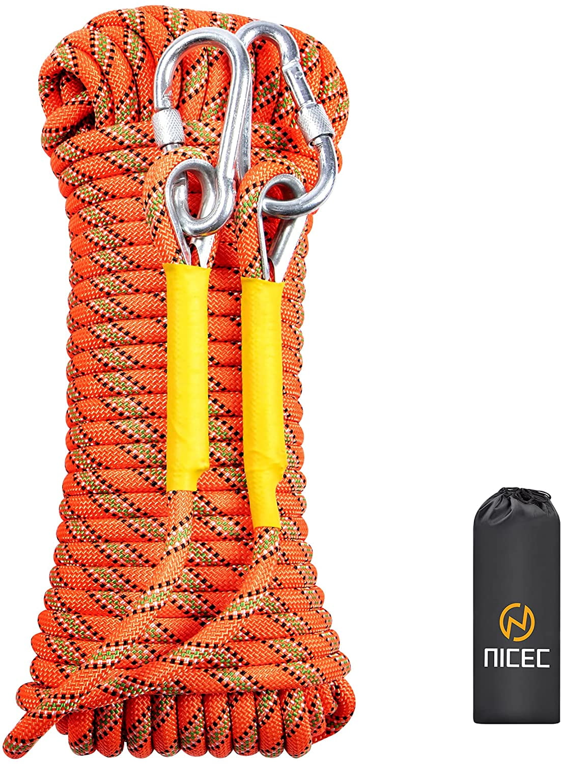 Nice C Climbing Rope, Dynamic Rock-Climbing Rope, Escape Rope Climbing  Equipment 32ft/64ft/96ft/160ft/230ft/500ft/985ft/1000ft with Carry Bag  Rescue