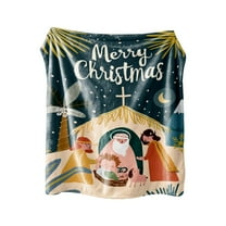 WEGFTDUOP Christmas Print Blanket Comfortable And Soft Flannel Blanket Merry Christmas Blanket Suitable For Bedroom Sofa Christmas Decoration 130X100cm Blankets And Throws, Bed Blankets