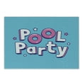 thumbnail image 1 of Pool Party Cutting Board, Cartoon Calligraphy Pool Party Text and Tiny Stars, Decorative Tempered Glass Cutting and Serving Board, in 3 Sizes, by Ambesonne, 1 of 2