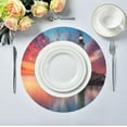 thumbnail image 5 of Lighthouse Pattern Round Placemats Washable Placemats Non-Slip Heat-Resistant Table Place Mats for Dining Kitchen Holiday Party Table 15.4"-4PCS Home Decor, 5 of 7