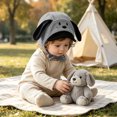 thumbnail image 6 of Hessimy Baby Dog Face Knit Bonnet Hat with Floppy Ears,Winter Warm Earflap Cap with Chin Ties, 6 of 8