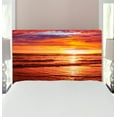 thumbnail image 1 of Hawaiian Headboard, Dramatic Picture of Sunset over Beach Sun Rays Reflection on Sea Evening View, Upholstered Decorative Metal Bed Headboard with Memory Foam, Twin Size, Yellow Orange, by Ambesonne, 1 of 4