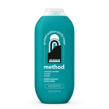 Method Limited Edition Body Wash, Feeling Jazzed with notes of Creamy Vanilla, Cocoa, and Musk, 18oz
