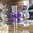 thumbnail image 5 of Dsscvnef Cute Bow Glass Cup Retro Ribbed Design Elegant Water Iced Coffee Drinkware Unique for Women Birthday Party, 5 of 5