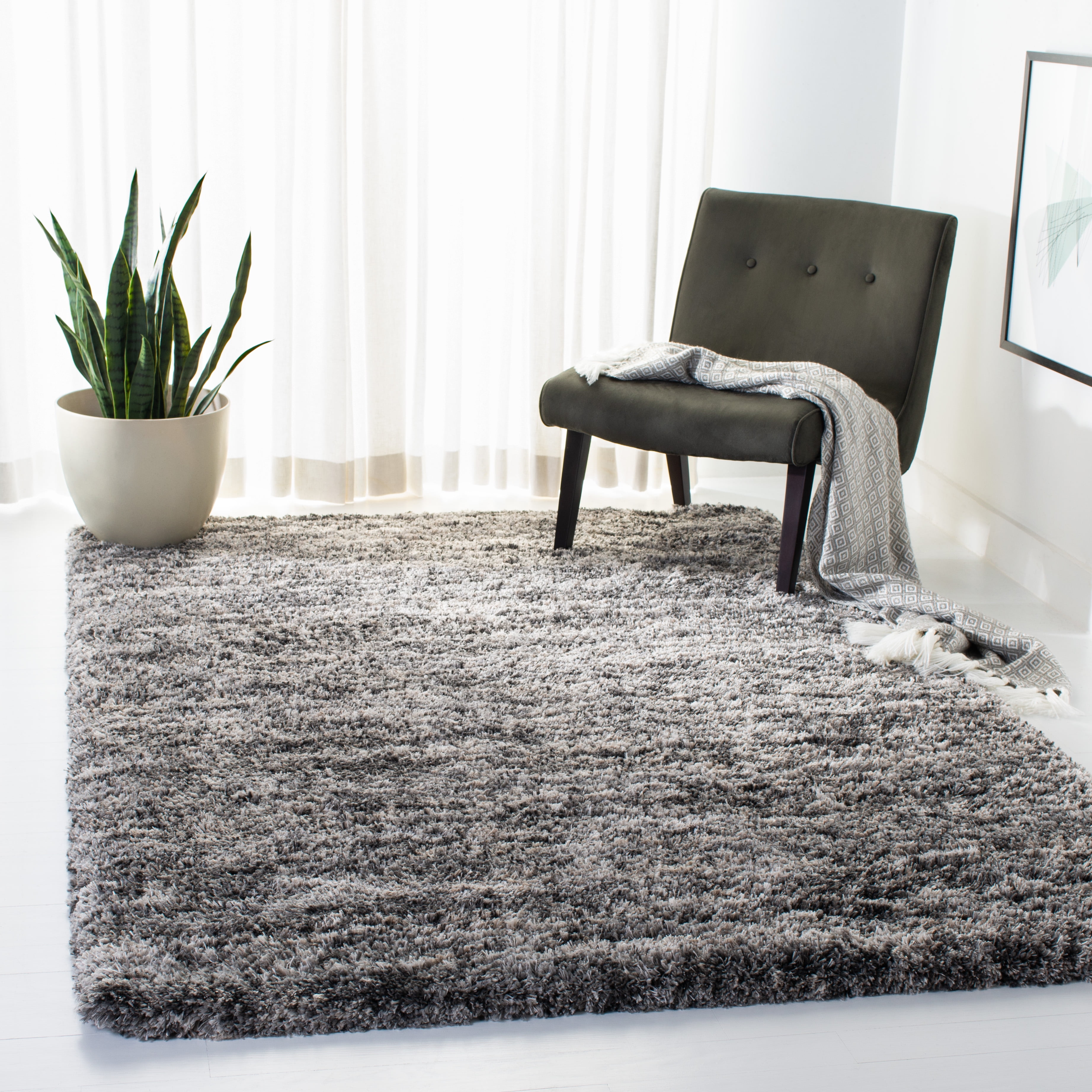 Safavieh Iceland Hannah Abstract Shag Area Rug, Gray/Dark Gray, 3' x 5'