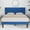 Blue, variant on Javlergo Twin Bed Frame with Upholstered Headboard, Heavy Duty Wooden Bed Slats - Noiseless Platform Bed, No Box Spring Required, Easy to Assemble, Beige