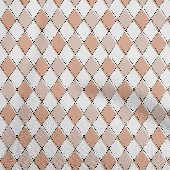 oneOone Georgette Viscose Rose Brown Fabric Argyle Fabric For Sewing Printed Craft Fabric By The Yard 42 Inch Wide