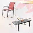 thumbnail image 3 of Sophia & William 9 Piece Patio Metal Dining Set Expandable Patio Dining Table and 8 Red Textilene Chairs, 3 of 11