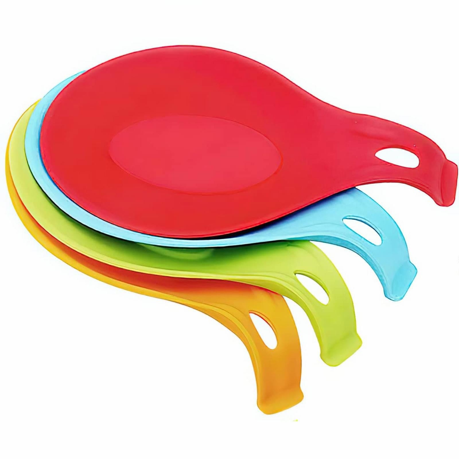 Set De 5 Repose-Cuillères En Silicone Résistantes à La Chaleur - Porte Ustensiles Cuisine Colorés En Forme D'Amande