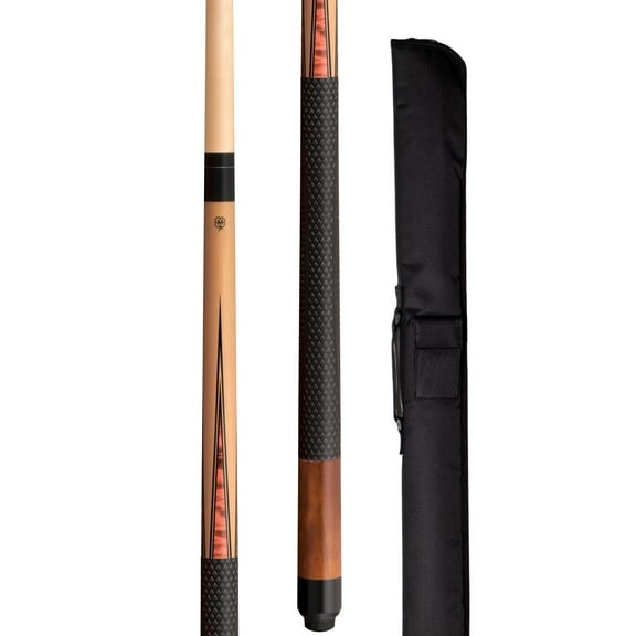 McDermott K97CS 52" Youth Short Pool Billiard Cue Sport Wrap, with 1x1 Soft Case, 18 oz.