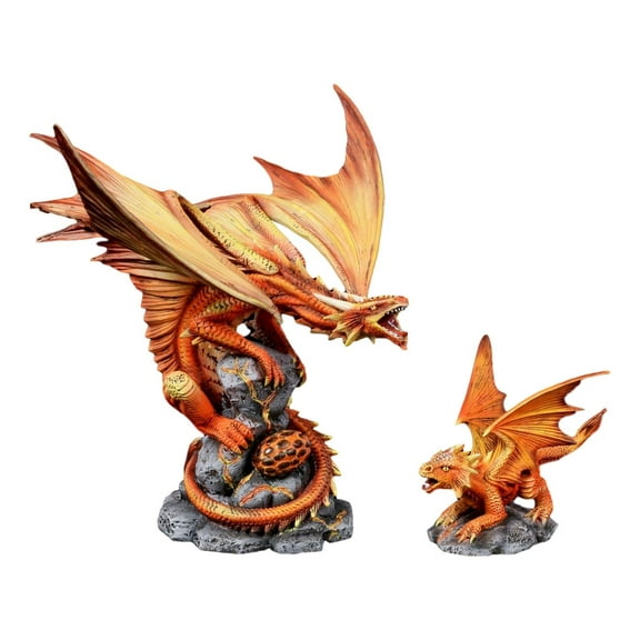 Ebros Phoenix Fire Element Dragon Baby Wyrmling and Mother Statue Anne Stokes