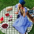 thumbnail image 3 of Sage Green Buffalo Plaid Round Tablecloth 60 Inch - Waterproof Fabric Table Cloth Protector, Farmhouse Green White Checkered Tablecloths Washable Table Cover for Kitchen Banquet Coffee Table Party, 3 of 6