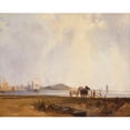 thumbnail image 3 of Richard Parkes Bonington 14x12 Black Modern Framed Museum Art Print Titled - Landscape Near Quilleboeuf, France, 3 of 5