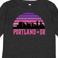 thumbnail image 4 of Inktastic Portland Oregon Retro Sunset Skyline Girls Long Sleeve Toddler T-Shirt, 4 of 5