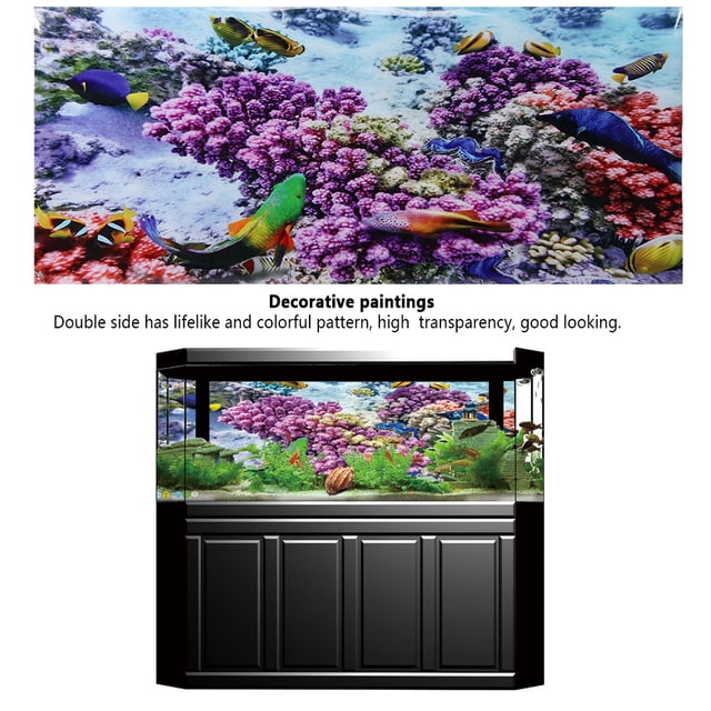 Aquarium Decorative Sticker,Background Poster Decorative Painting PVC Sticker Landscape Image For Aquarium Fish