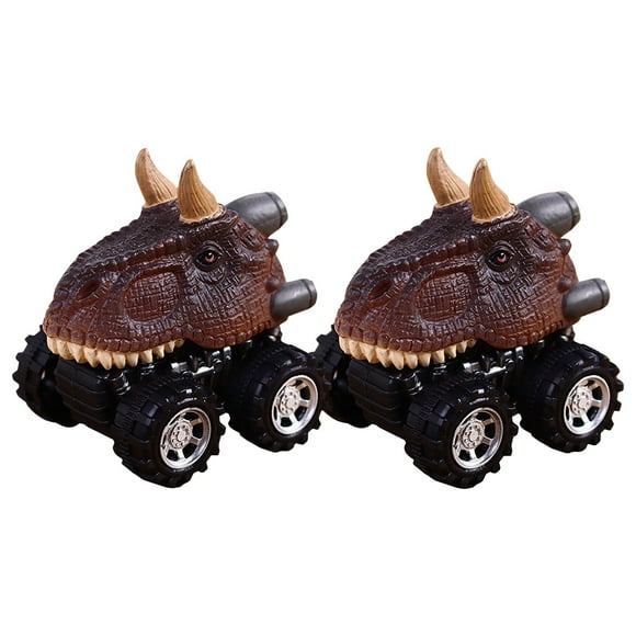 Dinosaur Model Car Gift Set, 2PCS Mini Toys, Plastic Material, Cute Design, for Boys Girls, Educational Play, Collectible Figures, Backseat Activity, Travel Fun, Toy Cars, Prehistoric JACSZPA