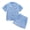 Blue, variant on Girls Pajamas Satin Pajama Set Silk Pjs Short Sleeve Sleepwear, Gift for Sleepover Parties Kids 4-14T
