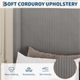 thumbnail image 4 of Garvee Modern Upholstered Platform Bed with 4 Storage Drawers – Corduroy Vertical Channel Tufted Wingback Headboard, Sturdy Wood Slats, Noise-Free, Easy Assembly – King Size, Grey, 4 of 8