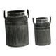 thumbnail image 3 of 2 jarrones Shabby Chic estilo granja, jarra, jarrón vintage de metal, cubo para leche con asa Negro, 3 of 9