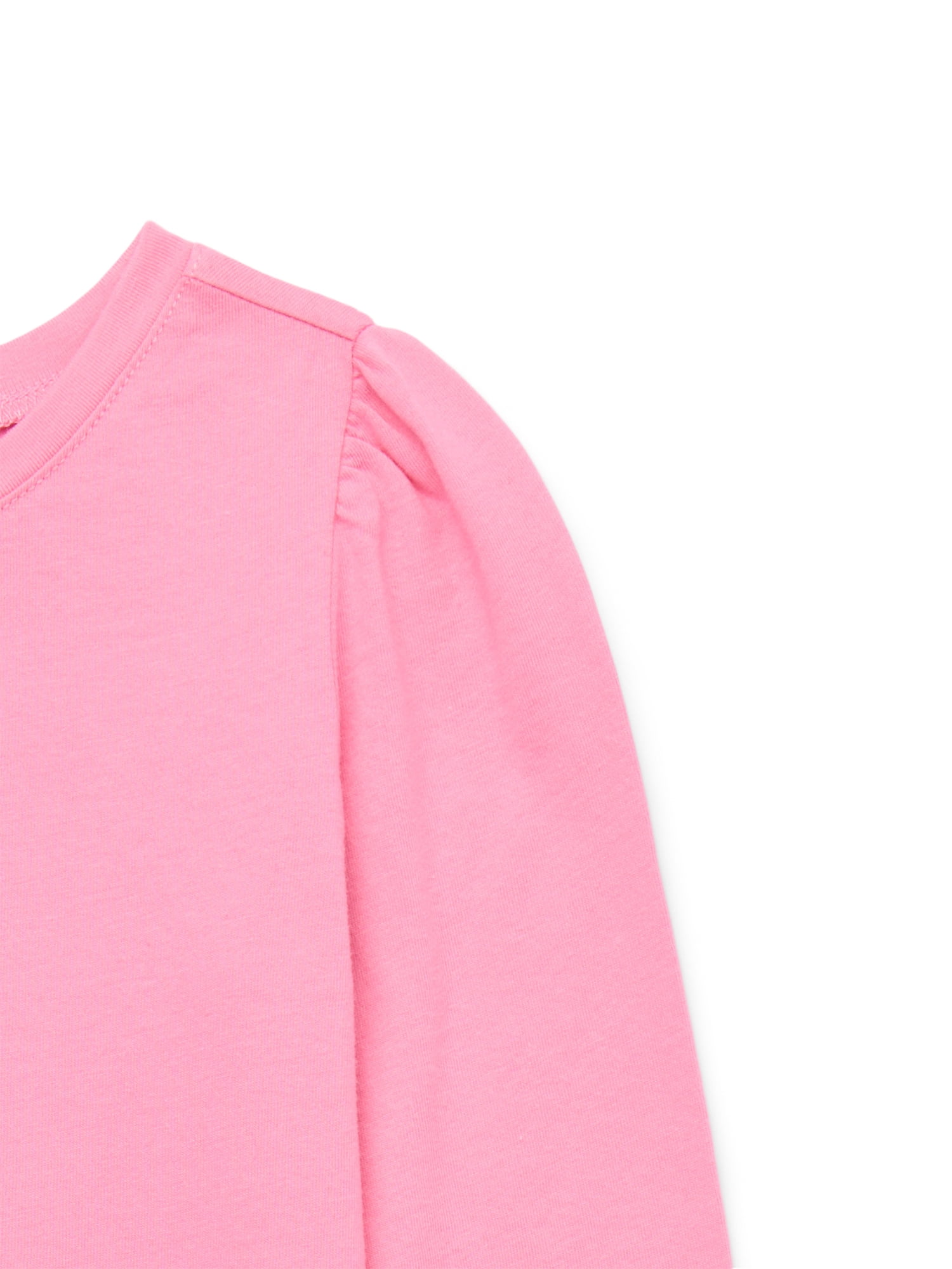 Garanimals Toddler Girl Long Puff Sleeve Solid T-Shirt, Sizes 18M-5T