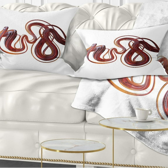 Designart 3d Flexible Caramel Lines - Abstract Throw Pillow - 12x20