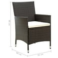 thumbnail image 4 of vidaXL Chaises de Jardin avec Coussins 2 Pcs Rotin Synthétique Brun, 4 of 5