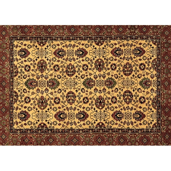 Ahgly Company Indoor Rectangle Abstract Brown Modern Area Rugs, 7' x 10'