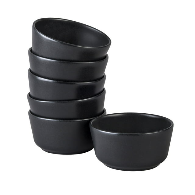 Juego de 6 Tazones Conicos de Cerámica Santa Anita 400 ml Color Negro
