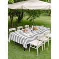 thumbnail image 2 of Rectangle Outdoor Tablecloth With Umbrella Hole And Zipper– Geometric Striped Pattern Waterproof Patio Table Cover for Party, Picnic, Backyard, 52"x70" , Dark Gray White Wave Pattern, 2 of 8