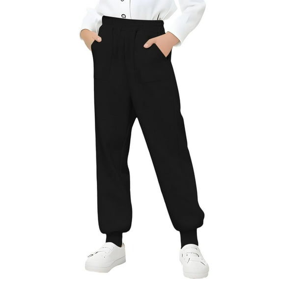 FAIWAD Boys Girls Cinch Bottom Sweatpants Elastic Waisted Casual Joggers Kids School Uniform Workout Gym Pants