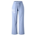 thumbnail image 4 of WILLBEST Pantalones Casuales elegantes para Mujer, con Cordón Elástico, Pierna Ancha, Estampado Floral, Pantalones Largos para Uso Diario XXXL, 4 of 4