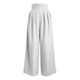 thumbnail image 6 of Women's High Waist Wide Leg Pants Elegant Pleated Work Business Casual Suit Trousers by Yigetop White M, 6 of 7