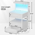thumbnail image 2 of Nightstand with Charging Station and LED Lights, LED Night Stand with 2 USB Ports and 2 AC Outlets, Modern End Table with 3 Drawers, Bedside Table with Open Storage for Bedroom, Rustic Brown, 2 of 18