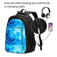 thumbnail image 2 of Balery Blue Shell Mochila con carga USB para hombre y mujer - Mochila impermeable y antirrobo para laptop con puerto USB para viajes, trabajo, 2 of 7
