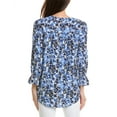 thumbnail image 2 of Jones New York Womens Floral Print V Neck Tunic Blouse, Blue, Small, 2 of 2