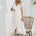 thumbnail image 2 of IROINNID Summer Dresses for Women , Women Outfits Long Dresses with V-Neck and Short Sleeve Summer Dresses, 2 of 6