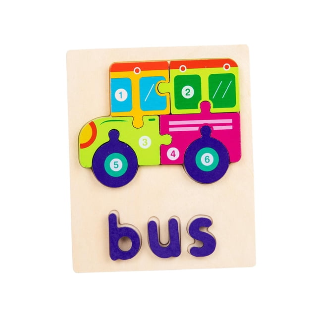 Rompecabezas con forma de animal, rompecabezas para , juguetes de aprendizaje para en edad preescolar Autobús perfke Juguetes de rompecabezas de madera