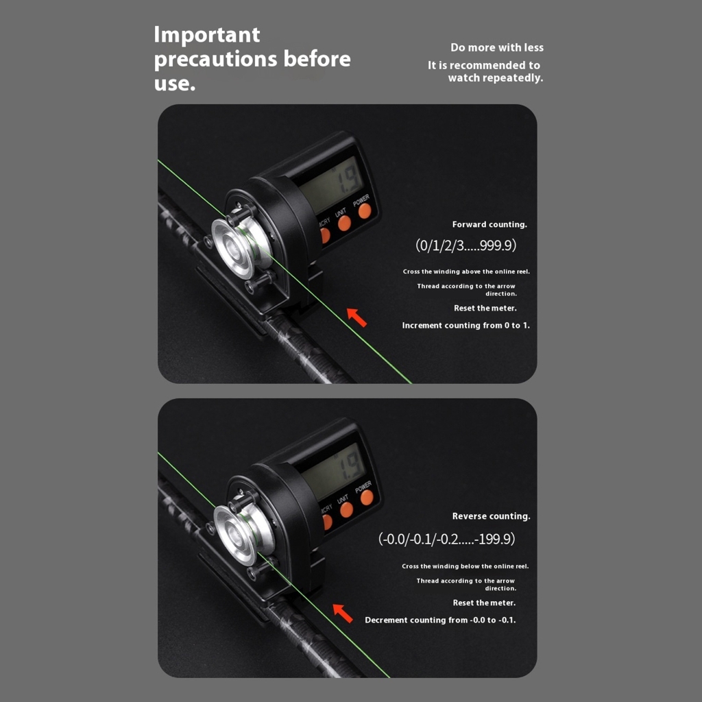 Precisions Fishing Line Meter With Auto Shutdown And Bidirectional Measurement
