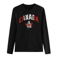thumbnail image 3 of MHFRRA Camiseta de Manga Larga para Mujer con La Bandera del Día de Canadá y La Hoja de Arce Canadiense. Negro, 3 of 3