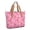 Breast Cancer Ribbon Pink Pink Pattern, variant on Breast Cancer Ribbon Heart White Pattern Large Tote Bag for Women, Polyester Roomy Carryall with Pockets and Zipper, Lightweight Gifts Ideas for Work School Gym