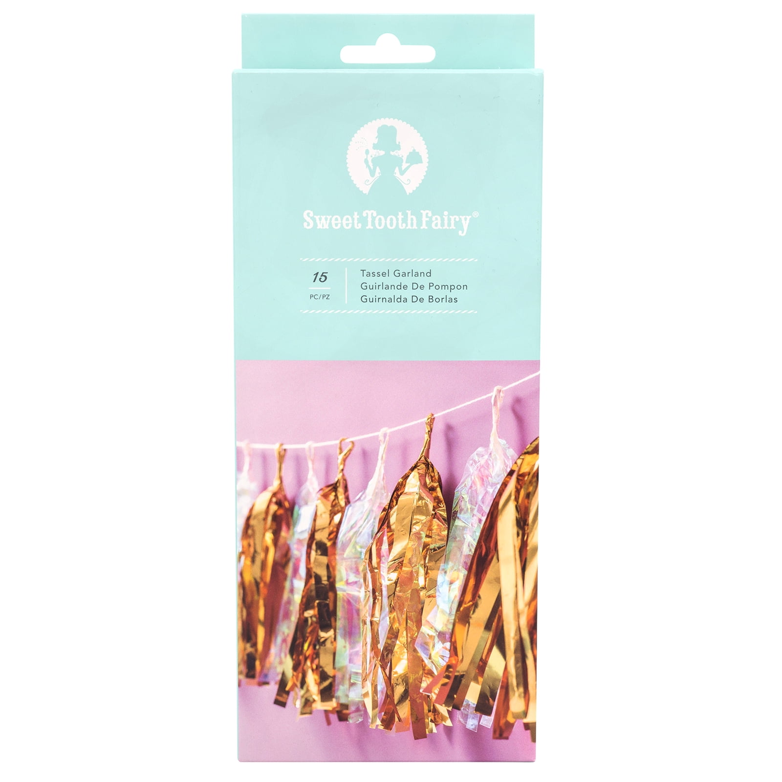 Sweet Tooth Fairy - Tissue Tassel Garland,15pc - Unicorn Birthday Party Decoration
