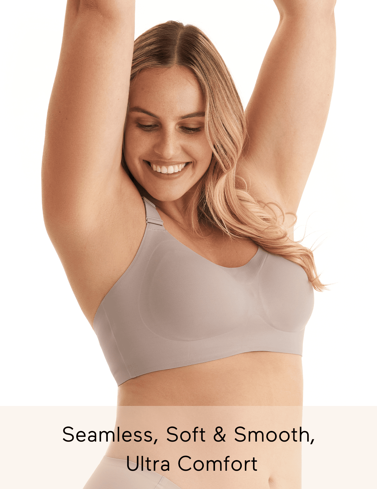 Momcozy Seamless Bra for Women, Wireless Invisible Support Bra, Comfortable Soft Adjustable, Light Curry