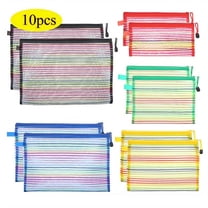 10 Pcs Mesh Zipper Pouch Bags for Organizing 5 Sizes, 5 Colors Mesh Bags with Zipper Cosmetics Toiletry Travel Small Pouch Multipurpose Storage for Offices Supplies Accessories