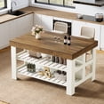 thumbnail image 3 of Tribesigns Kitchen Island with Storage Shelves, 55.1-Inch Farmhouse Island Table for Kitchen, Dining Room, 3 of 7