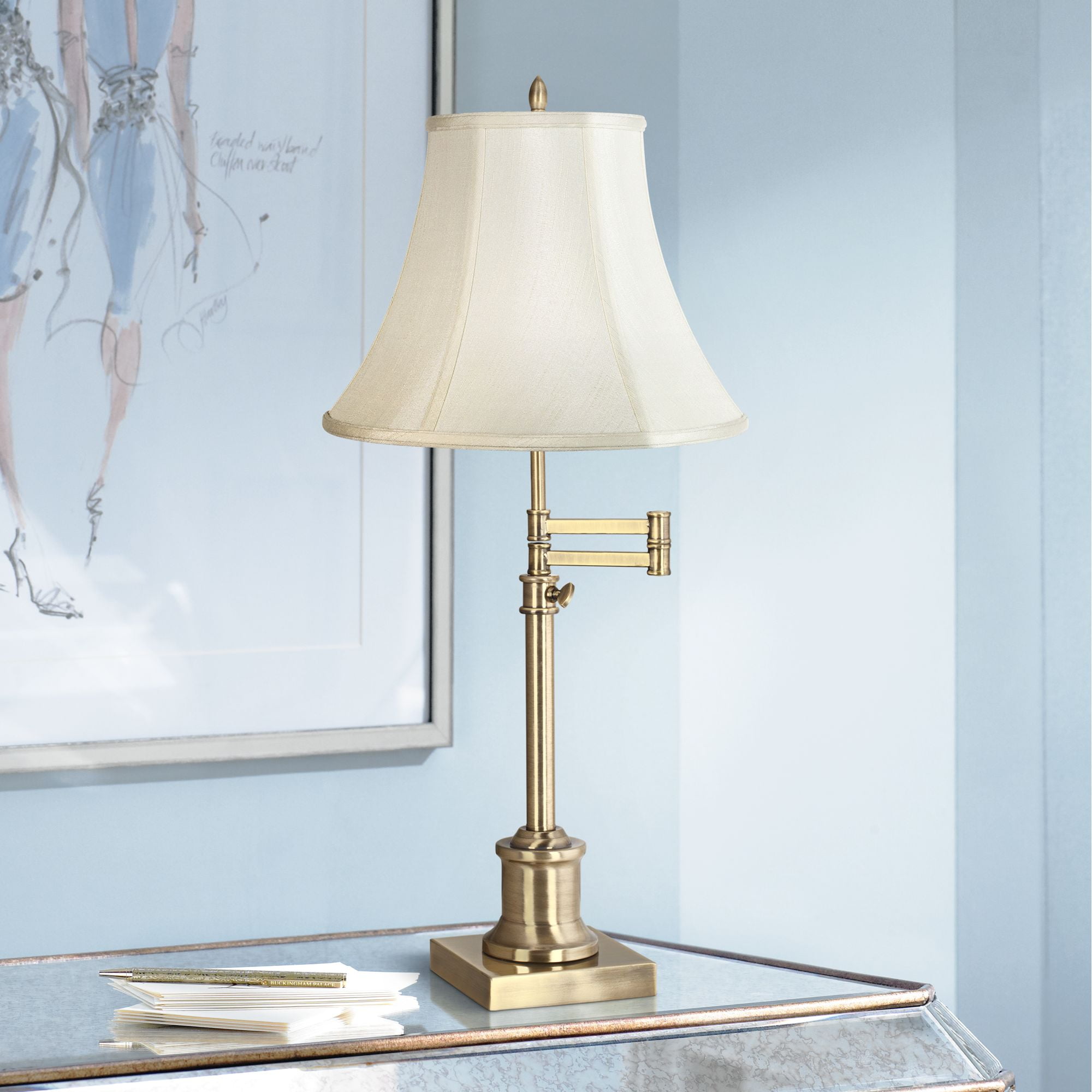 vintage three light table lamp movable arms vintage three light table lamp movable arms