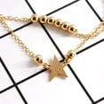thumbnail image 4 of Tobillera Minnieouse con cuentas colgantes de estrella y cuentas en capas para niñas color oro, 4 of 6