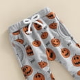 thumbnail image 5 of Toddler Baby Girl Boy Halloween Outfit Pumpkin Crewneck Sweatshirt Long Sleeve Shirts Top and Pants Set Fall Winter Clothes, 5 of 7