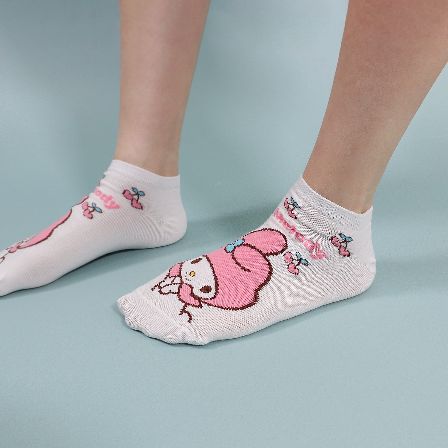 Hello Kitty Official Licensed Women's Ankle,  Cute Character Design, 8 pack Set Collection