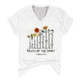 thumbnail image 3 of Gibobby Camiseta de manga corta para mujer Mujeres Casual Cómodo Estampado florales Cuello en V Manga corta Moda Camiseta única Top(Blanco,CH), 3 of 4
