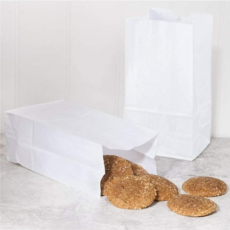 Concession Essentials 4lb White Paper Bags - Pack of 150ct. Eco-Friendly White Paper Lunch Bags. Great for Holiday Cookie Bags and Arts and Crafts.